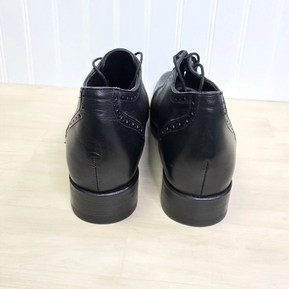 Dons Handmade Men's Elevator Shoes Cap Toe Black Leather Size 10 12
